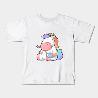 Kawaii unicorn sick Kids T-Shirt